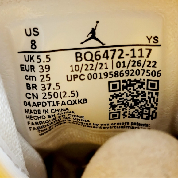 Air Jordan 1 Mid White University Gold White Women's 8 - Picture 6 of 6